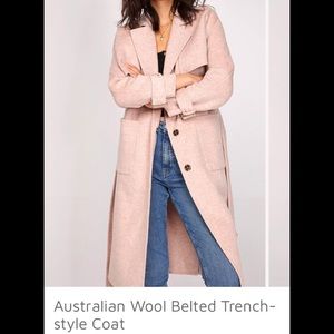 Pink wool and alpaca blend coat